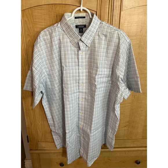 Mens Lands End No Iron Supima Pinpoint Traditional Fit Shirt Size 18 Button-Down - Picture 1 of 4